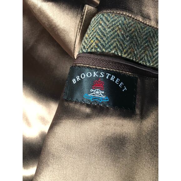 Men's Brown Brookstreet 100% Wool Bomber Jacket SZ XL - Picture 5 of 5